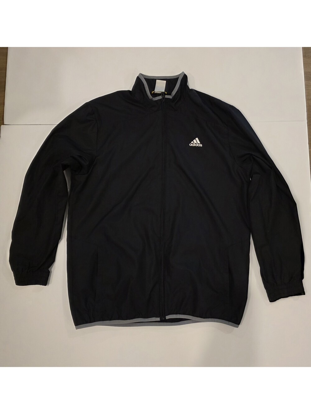 Adidas Full zip Windbreaker Track Jacket Mens Size Large Black